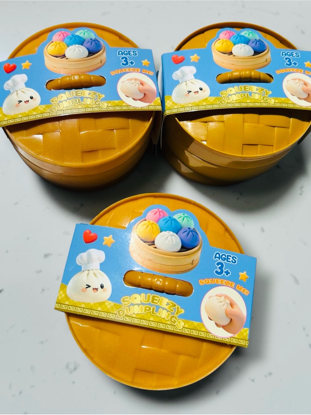 NEW Squeezy Dumplings Fidget Toy Bundle (Set of 3) Sensory Stress Relief Toys
